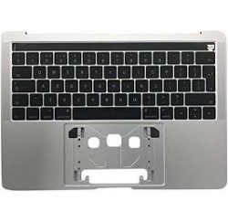 CLAVIER AZERTY + COQUE SILVER APPLE MACBOOK PRO TOUCH BAR 13" SILVER A1706 2016 2017