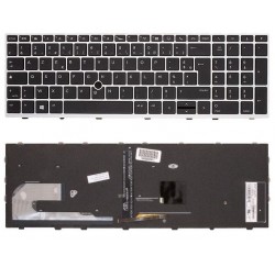 CLAVIER AZERTY RETROECLAIRE HP EliteBook 850 G5, 755 G5 - L14366-051